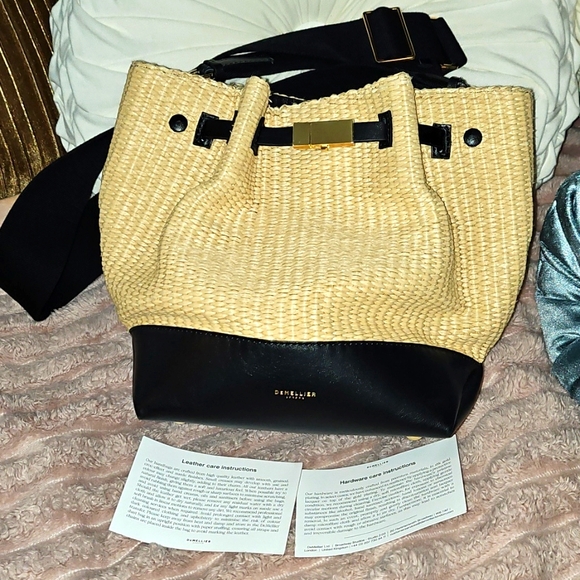 DeMellier Black and Tan Woven Bag - Picture 1 of 13